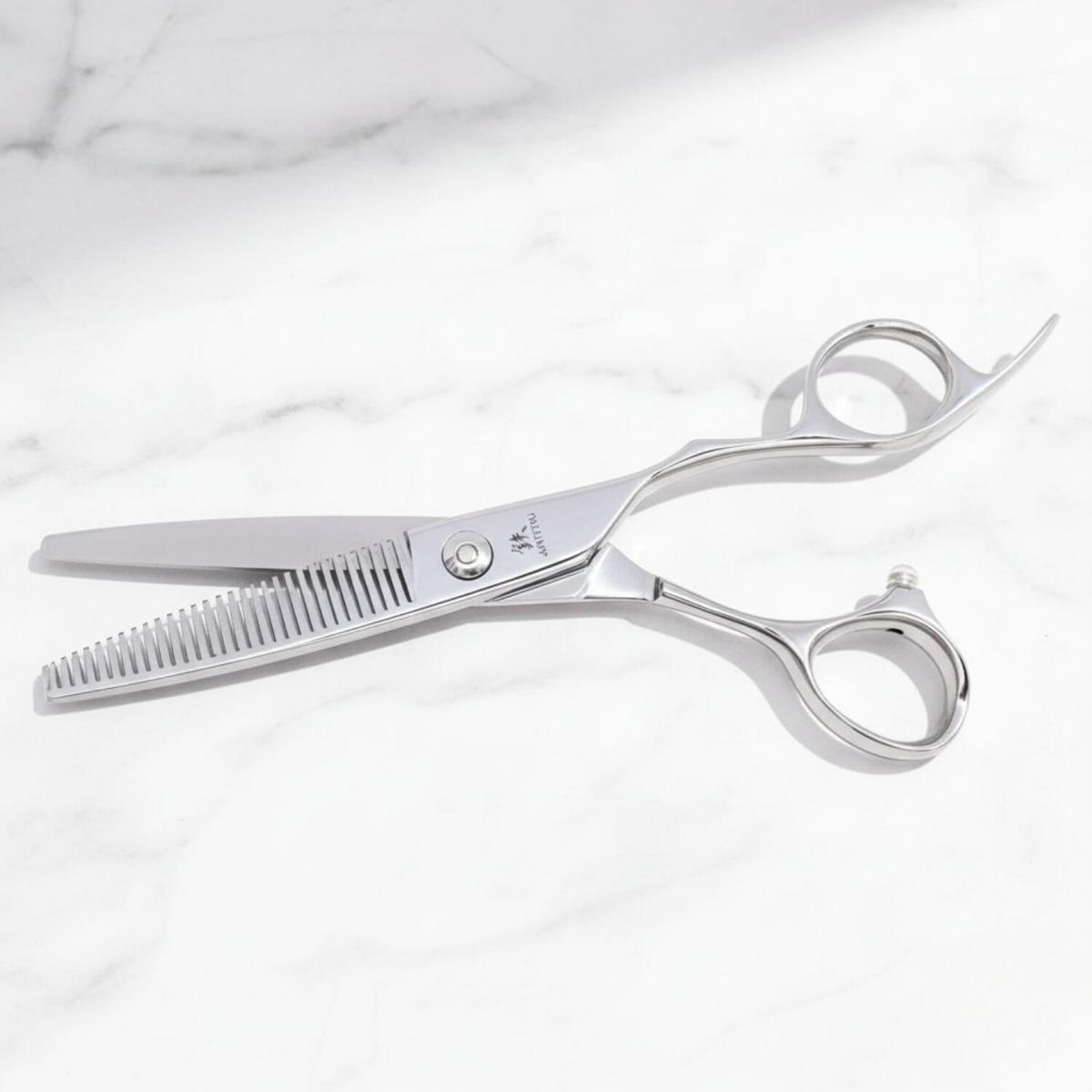 Juntetsu VG10 Offset Thinning Scissors (SKU: JUN-OFF-T60  JUN-OFF-M-4545 SKU: JUN-OFF-S45).