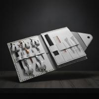 Premium White Leather Scissor Case - 5 Scissor Pocket (SKU: JUN-CASE-W10PC)