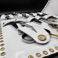 Premium White Leather Scissor Case - 5 Scissor Pocket (SKU: JUN-CASE-W10PC)