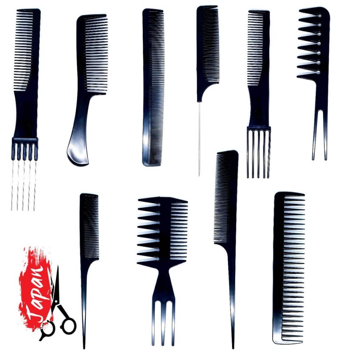 Ten-piece hairdressing comb set