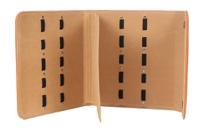 Ten-place leather scissor case with removable divider