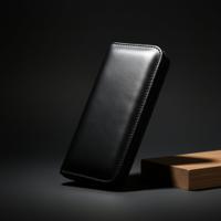 Black Mina vegan-leather case for two shears