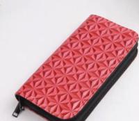 Leather scissor case with two zippered compartments