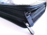 Checkered leather scissor pouch with four lined sleeves