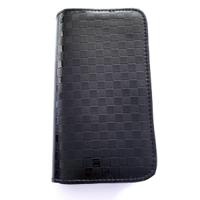 Checkered leather scissor pouch with four lined sleeves
