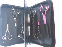 Pink leather scissor pouch product image