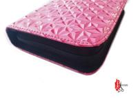Pink leather scissor pouch product image