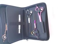 Pink leather scissor pouch product image