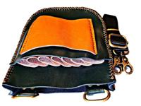 Premium Black & Orange Leather Holster: Protect 7 Hair Scissors