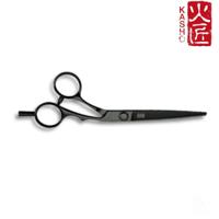 Kasho Silver Offset: BLACK Hair Cutting Scissors (SKU: SCKSI55OSB)