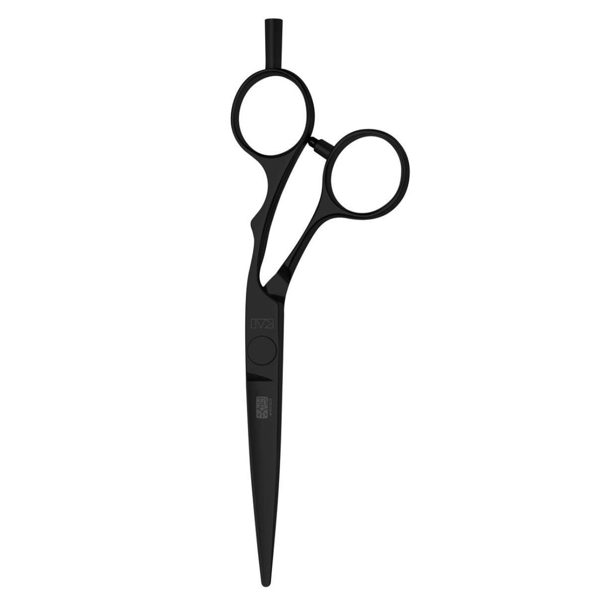 Kasho Silver Offset: BLACK Hair Cutting Scissors (SKU: SCKSI55OSB)