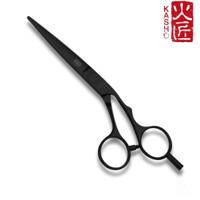 Kasho Silver Offset: BLACK Hair Cutting Scissors (SKU: SCKSI55OSB)