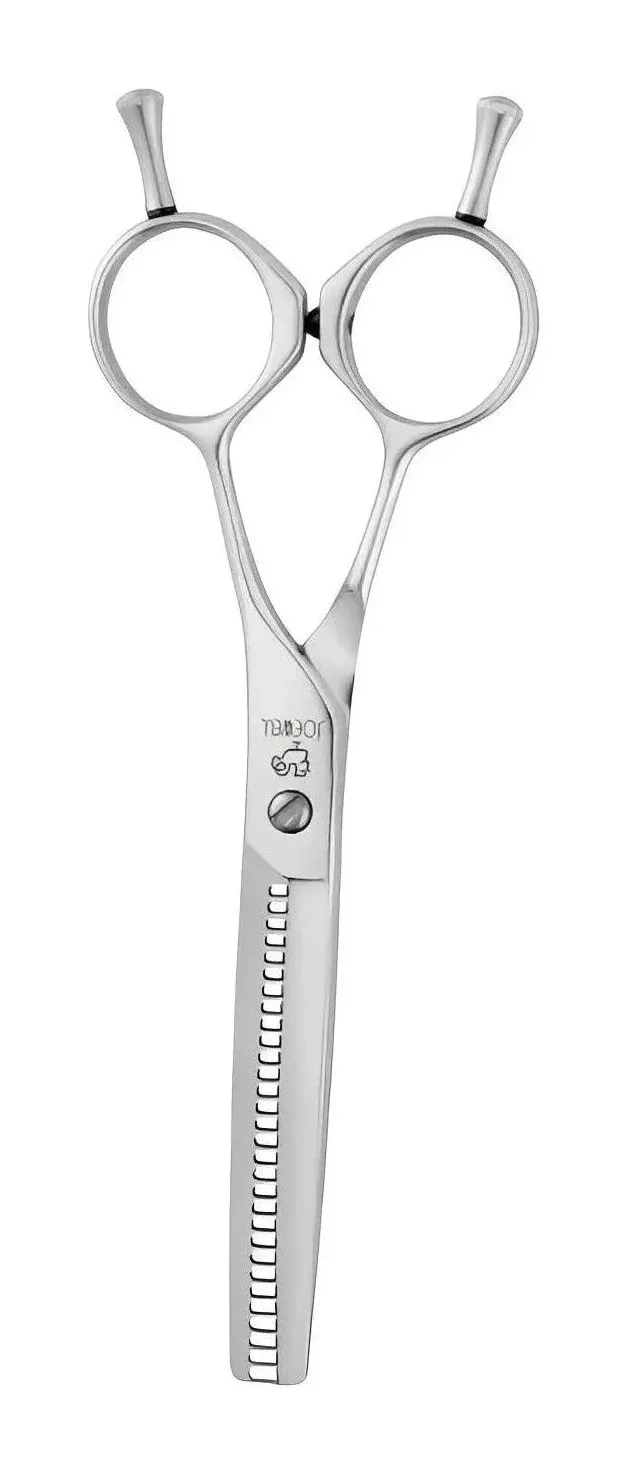 Complete Joewell E-30 model-family thinning shear with symmetrical rings and a visible toothed blade