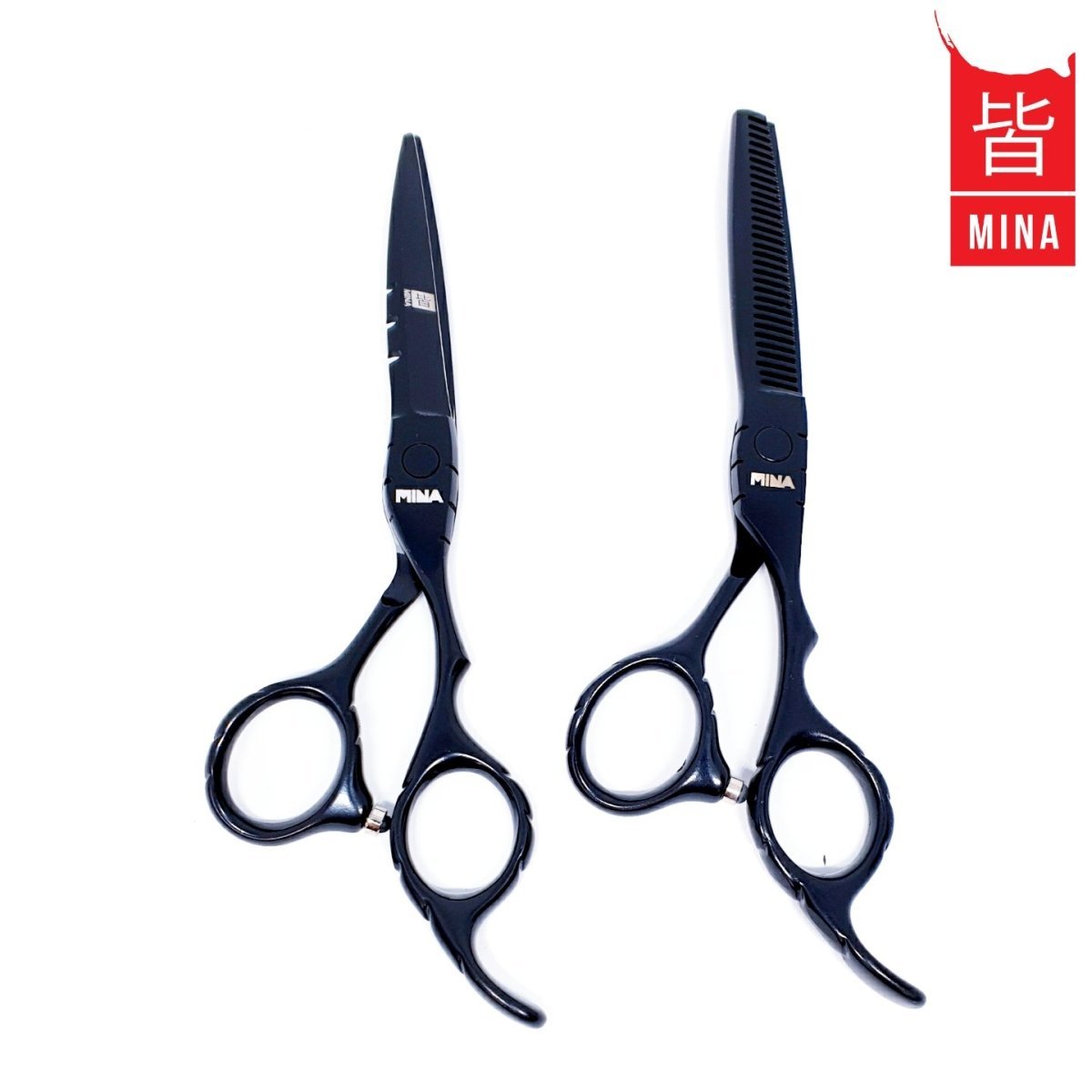 Mina Matte Black Hair Scissors Set